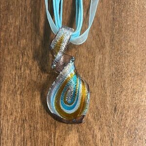 Glass Multicolor Pendant Necklace